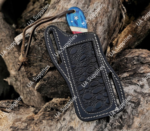 Couteau de chasse et de camping Western Cowboy en acier inoxydable forgé à la main, motif drapeau américain, lame droite de 4 pouces, OEM - Product Image 6