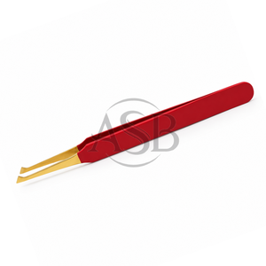 แหนบต่อขนตาปลายแหลมแบบ Chisel สแตนเลสสตีลสองสี ปลายสีทอง จับถนัดมือ รับทำโลโก้ - Product Image 2