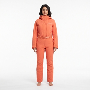 Mono de esquí para mujer, impermeable, resistente al viento, cálido, con capucha y cremallera, traje deportivo de una pieza para exteriores - Product Image 1
