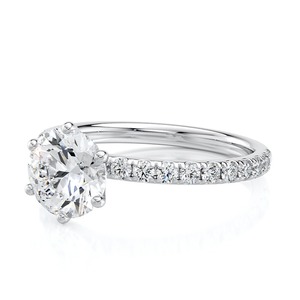 Anillo de Compromiso con Diamante Cultivado en Laboratorio de 2 Quilates, Corte Redondo, Oro Amarillo, Pavé, Solitario, Anillo de Boda, Joyería Personalizada OEM al por Mayor - Product Image 4