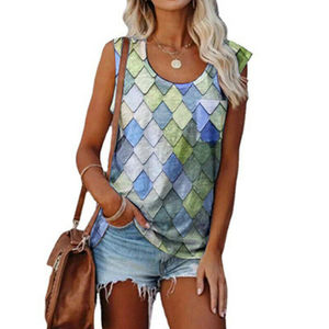 Camiseta sin mangas con tirantes para mujer, 100% algodón, estilo casual, cómoda, holgada, con encaje y decoraciones de cinta. - Product Image 4