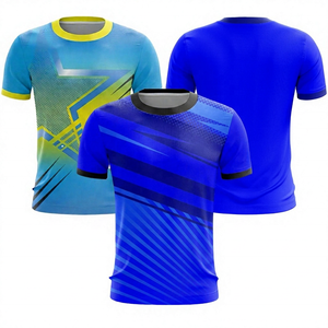 Camiseta Deportiva Sublimada para Hombre, Manga Corta, Patrón Geométrico, Secado Rápido, Tejido de Poliéster, Cuello Redondo, Corte Regular - Product Image 2