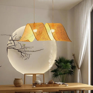 Lámpara Colgante Vintage de Bambú, Fabricada a Mano, para Decoración de Restaurantes e Iluminación Residencial - Product Image 3