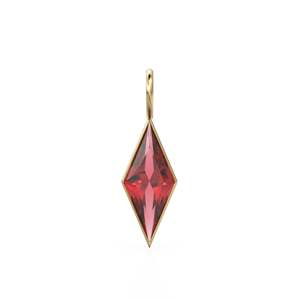 Colgante de Oro Sólido Amarillo de 18k con Granate Piropo en Forma de Cometa / Piedra de Nacimiento de Enero / Engaste para Joyería / Amuleto de Gema Roja Natural - Product Image 1