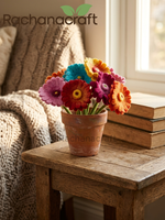 Handgefertigte Filz-Gerbera-Blumen aus Pfeifenreinigern, Künstliche Blumenstiele für Hochzeit, Heimdekoration und Geschenke