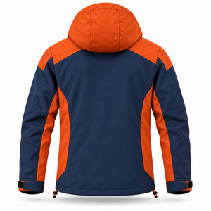 Chaqueta Softshell de Invierno para Hombre, Diseño Color Block, Estilo Casual Urbano, Forro Polar Cortavientos, Capucha Desmontable, Ropa de Abrigo para Viajes y Senderismo - Product Image 3