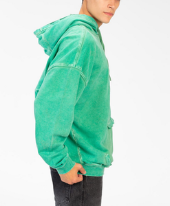 Vente directe usine – Sweat à capuche oversize à épaules tombantes pour homme, en molleton personnalisé 100 % coton épais 380 GSM, coupe carrée délavée à l'acide - Product Image 4