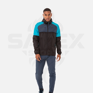 Casual High Quality Reflective Custom Logo Polyester Tracksuit Hoodie Set Plus Size Zipper Windbreaker Men's Set For Summer - Product Image 4