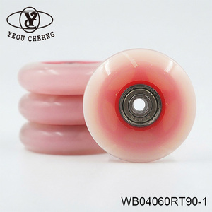 YEOU CHERNG WB04060RT90-1 Pink PU <b>Wheel</b> with Core for Automation Machinery - Product Image 3