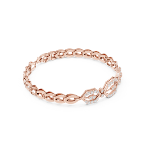 Bracelet Géométrique Hexagonal en Diamant, Or Rose Massif 9K 10K 14K 18K, Diamant CVD Cultivé en Laboratoire VVS DEF, Bracelets Chaîne et Maillons Tendance - Product Image 3