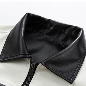Blouson universitaire en cuir personnalisé pour homme avec broderie de logo sur le devant, style streetwear hivernal, options de couleur et de broderie personnalisées - Product Image 6