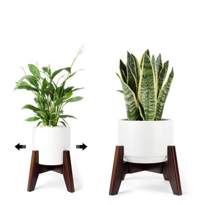 Acacia Wood Black Plant Stand with Shelf - Wholesale Modern <b>Planter</b> Holder India - Product Image 3
