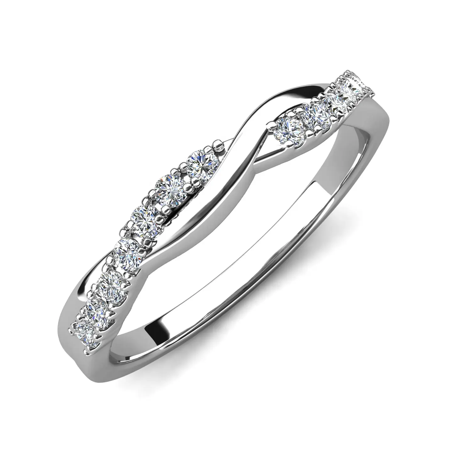 Brillante anello di moda in argento Sterling 925 con diamante Moissanite fascia per metà eternità da donna gioielli gioielli per il destino