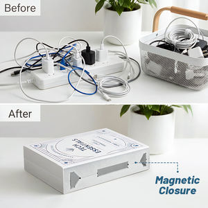 <span class=keywords><strong>Caja</strong></span> Organizadora de Cables con Forma de <span class=keywords><strong>Libro</strong></span> Personalizada, Ideas de Almacenamiento para Enrutador WiFi, Solución para Ocultar Regletas y Cables de Escritorio - Product Image 5