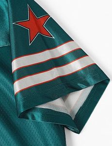 Men Y2K Oversized Mesh <b>Football</b> Jersey V Neck Short Sleeve Front Logo Graphic Sports Shirt Quick Dry Custom <b>Print</b> - Product Image 4