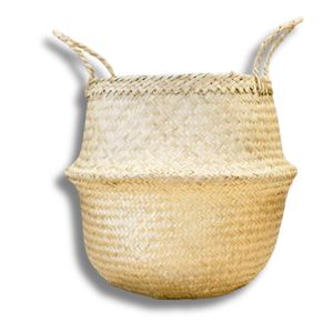 Paniers décoratifs faits à la main en jonc de mer pour couvrir les pots de plantes et la décoration, paniers pliables pour le linge et le rangement - Product Image 1