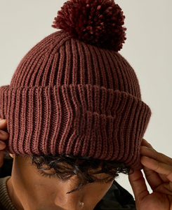 ABINZ ENTERPRISES Gorro de Lana 100% Premium para Hombre, Tejido Acanalado, Transpirable, Impermeable, con Pompón, Casual, Cálido para Invierno, Color Sólido - Product Image 3