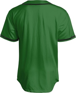 Camiseta de Béisbol Unisex Verde Estampada de Manga Corta con Botones al Frente, de Poliéster que Absorbe la Humedad, Personalizable con Nombre de Equipo, Ropa Deportiva - Product Image 3