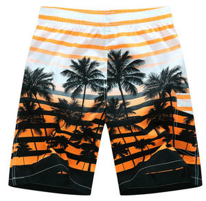 <b>Men's</b> Tropical Palm Tree Print Board Shorts Quick Dry Drawstring Casual Swim <b>Trunks</b> Short Length Mid Waist With Pockets - Product Image 3