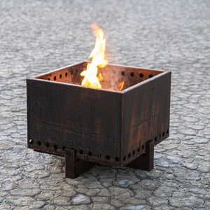 Contemporary Tapered Metal <b>Fire</b> Bowl for Outdoor Garden Gatherings - Product Image 5