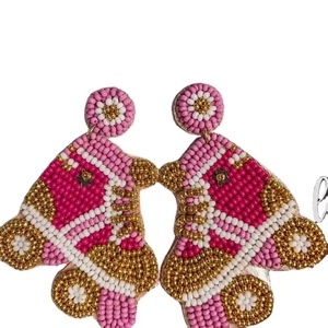 CRYSTAL CRAFT The latest seed Beaded Earrings multi color hand embroidery Apples Dangles Earrings Customized Handmade Beaded - Product Image 4
