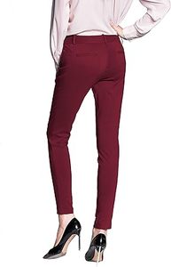 Pantalones de vestir para mujer con bolsillos, de pierna ancha y corte recto, pantalones de golf para mujer, con cordón y cremallera en la cintura, elásticos, pantalones de vestir hasta el tobillo para el trabajo - Product Image 2