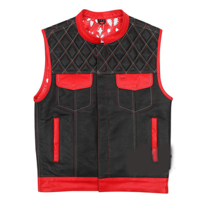 Design Soft Texture Durable Construction Comfortable Fit OEM <b>Men</b> <b>Leather</b> Vest Premium <b>Leather</b> Style <b>Waistcoat</b> Sleeveless - Product Image 5