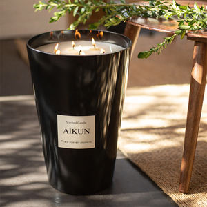 Bougie parfumée à combustion lente AIKUN avec vin de fruits et champagne, dans un bocal en verre, bougie d'aromathérapie luxueuse pour cadeaux B2B - Product Image 2