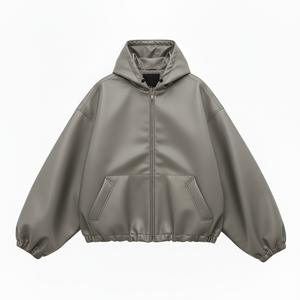 Veste à capuche en cuir véritable pour homme, design classique et tendance, vêtement d'extérieur chaud pour l'hiver, durable, confortable, décontracté, pour la moto et les activités de plein air - Product Image 2