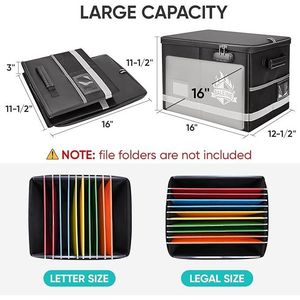 Scatola Portadocumenti Ignifuga Portatile, Organizzatore di File Impermeabile con Serratura, Contenitori Ignifughi per Conservazione Documenti - Product Image 2