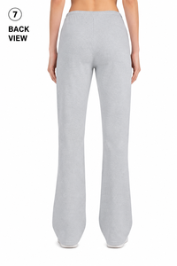 Women's Low Rise Casual Hollow Out Breathable Lightweight Fleece Athletic <b>Flare</b> <b>Legging</b> Sweat Pants - Product Image 2
