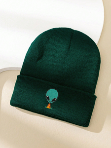 Custom Embroidered Beanie <b>Hat</b> <b>Winter</b> Warm Acrylic Knit Skull Cap Alien Logo Cuffed Beanie Unisex Streetwear OEM Wholesale - Product Image 3