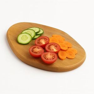 Tabla de Quesos Redonda de Bambú, Plato de Madera para Servir, Tabla de Charcutería para Aperitivos, Bocadillos y Postres - Product Image 3