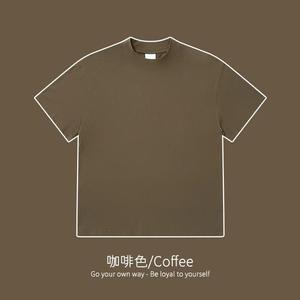 Customized Men's Heavyweight Cotton <b>T</b>-<b>Shirt</b> 32S Double Yarn High Collar Oversize Short Sleeves Trendy <b>Shirts</b> - Product Image 2