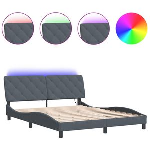 59.8สีเทาเข้ม "x 79.9" กำมะหยี่ขึ้น-โครงเตียงพร้อม59.8 LED "x 79.9" โดยไม่มีที่นอน - Product Image 2