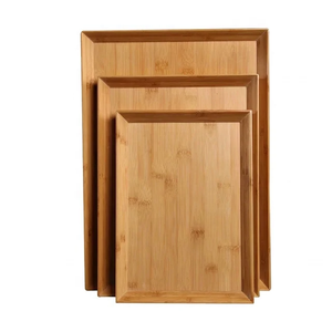 Juego de Bandejas Rectangulares de Bambú Plat Oak, Diseño Minimalista de Madera Sólida, Bandeja Resistente Hecha a Mano para Cenas y Fiestas - Product Image 1
