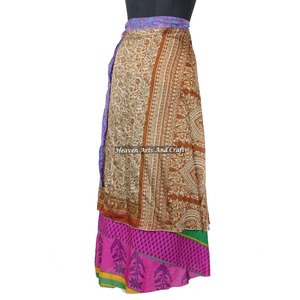 New Fashion Women Summer Dress <b>Wrap</b> <b>Skirt</b> Indian Vintage Silk Sari <b>Wrap</b> <b>Skirt</b> Bohemian Magic Women - Product Image 4