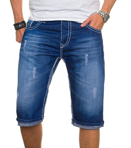 2025 pantalones vaqueros cortos de mezclilla para hombre, hasta la rodilla, nuevos pantalones informales geniales de verano, pantalones cortos elásticos diarios de alta calidad, recién llegados - Product Image 1