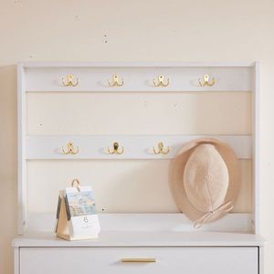 Armadio scarpiera bianco semplice da ingresso con cassetti, ripiani e asta appendiabiti - Product Image 6