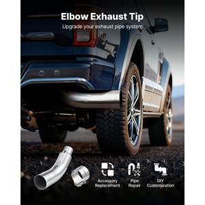 Terminale di Scarico Cromato con Ingresso da 4 Pollici, Uscita da 6 Pollici, Lunghezza Totale 23 Pollici, Resistente alle Alte Temperature, per Sistemi di Scarico Tuning - Product Image 2