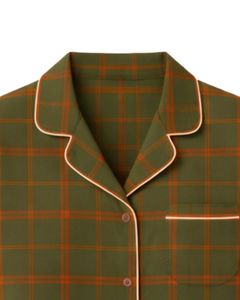 Conjunto de Pijama a Cuadros Verde Oliva Personalizado para Mujer, Ropa de Dormir de Manga Larga con Botones, Ropa de Dormir de Algodón Suave, Conjunto de Dos Piezas para Descansar - Product Image 5