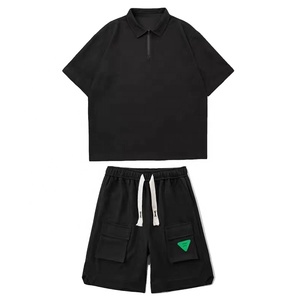 Ensemble haut et short d'été unisexe de haute qualité avec logo personnalisé, style délavé et vieilli, pour hommes et femmes - Product Image 6