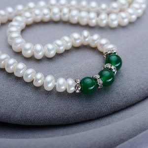 Collar de Perlas de Ágata Verde Agua Dulce para Mujer, Cadena para Clavícula, Joyería, Regalo Perfecto para el Día de la Madre - Product Image 3