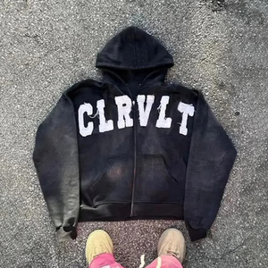 เสื้อฮู้ดดี้ปักลายแบบแพทช์เวิร์ค สตรีทแวร์ ผ้าฟลีซพรีเมียม ปักลายอย่างดี ผ้าฝ้ายหนานุ่ม ระบายอากาศได้ดี เหมาะสำหรับผู้ชายในฤดูหนาว - Product Image 5