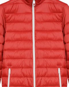 Thick Unisex <b>Red</b> Puffer <b>Jacket</b> Front Zipper Closure Casual Warm Quilted Winter Coat 100% Nylon Patchwork for Outdoor Daily Wear - Product Image 4