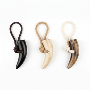 Bouton à boucle en corne naturelle écologique, fait main, poli, en corne de buffle, pour vêtements - Vente en gros - Product Image 1