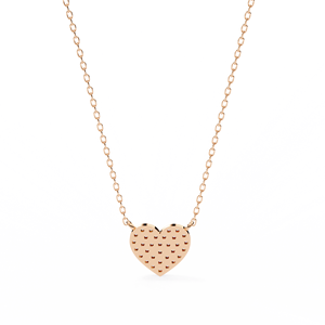 Collier en or rose 14 carats avec pendentif en forme de cœur serti de diamants de laboratoire de 0,21 ct, bijoux élégants pour femmes - Product Image 3
