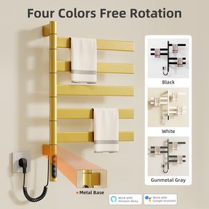 SIOYIE Scaldasalviette Elettrico Intelligente da Parete, Rotante e Riscaldato, con Timer Smart e Funzionalità a Basso Consumo Energetico per Bagno - Product Image 5