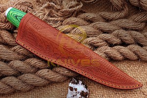 Custom Handmade <b>Boning</b> Fillet <b>Knife</b> Stainless Steel Blade Colorful Pakka Wood <b>Handle</b> with Leather Sheath - Product Image 6