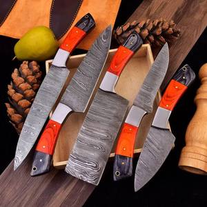 Ensemble de couteaux de cuisine de style Damas de qualité supérieure, manche en bois, couteaux de chef, couteaux de découpe professionnels, collection de couteaux culinaires, camping - Product Image 4